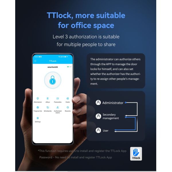 Sliver Digital Door Lock Sliding Door Smart Lock For Modern Office