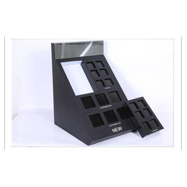 Acrylic Makeup Organizer for Powder Mat Compartment Plexiglass Cosmetics Display Stand