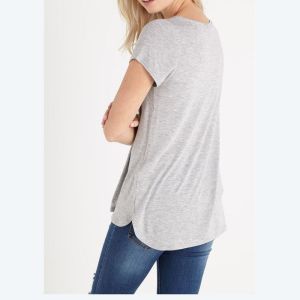 Custom Logo V Neck Clothing T Shirt Women