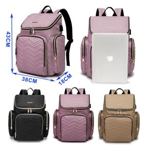 Embroidered Diaper Bag Backpack With USB
