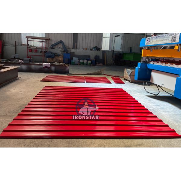 C18 Trapezoidal roofing sheet roll forming machine for Azerbaijan