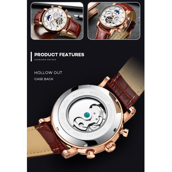 KINYUED Custom Logo Men Watch Automatic Mechanical Wrist Watch Chinese Mechanical Watch Movement