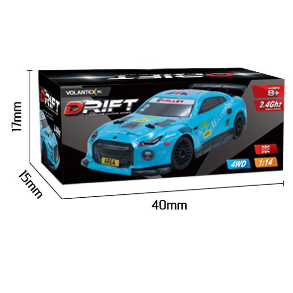1 14 Ratio LED Light Drift Electric 4WD Racing Car with 2.4G Speed Remote Control