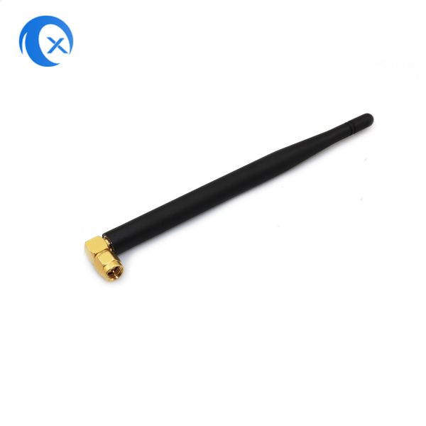 Buy SMA Male Connector Mount High Gain 5dBi 868MHz 2.4G Antenna NFC Fixed Right Angle WiFi Rubber Duck Antenna For Router at wholesale prices