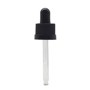 Quality 20ml Black Rubber 18/410 Gold Aluminum Dropper for sale