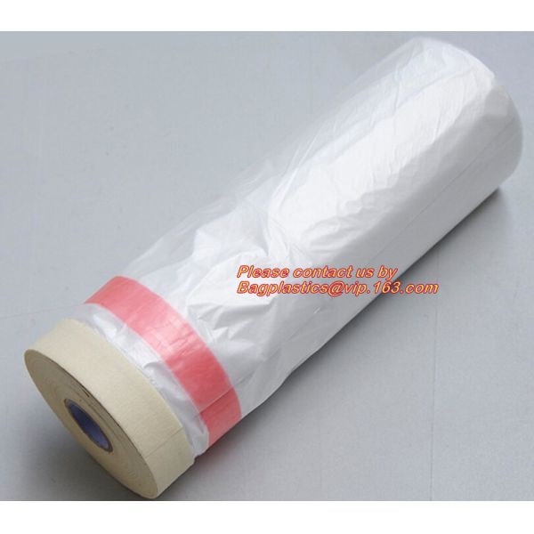 43.3 inch roll Plastic Pre-taped Masking Film, Drop cloth, masker roll for Car
