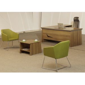 Manager L Shaped Office Desk Melamine Faced Particle Board Materials With Side