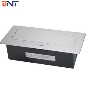 furniture multimedia connector installed on table or desk