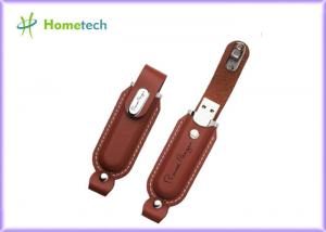 Quality Portable Creative Leather USB Stick / Black Leather USB Memory Disk for sale