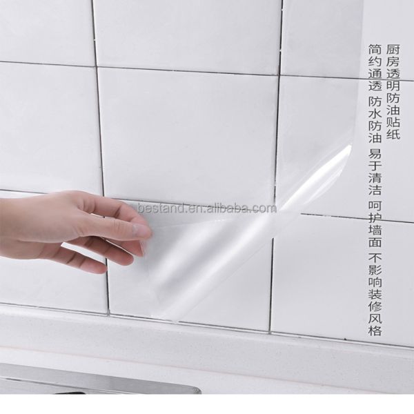 Kitchen Cabinet Oil-Proof Sticker Transparent Vinyl Wallpaper Greaseproof Sticker