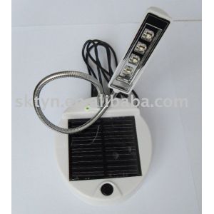 Solar rechargable 4 LEDS reading lamp with USB cable