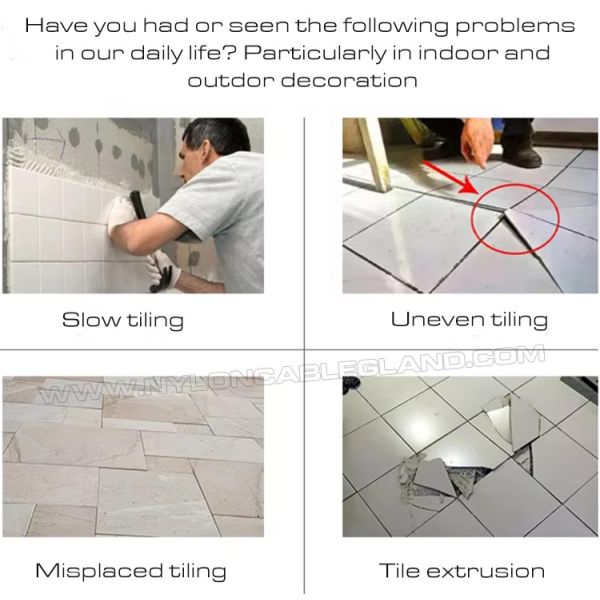 Plastic Tile Leveling System White Tile Leveling Spacer Clip 1.5mm (1/16") with Plier & Wedge, 500 pcs/bag, fit for 3-12mm Thick Tiles