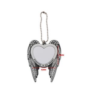 Sublimation Blank Angel Wing Car Hanger Forever In My Heart Angel Wing Ornaments