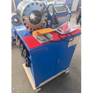 PLC Control System 2 Inch High Model Blue Color 10 Dies Hydraulic Hose Crimping Machine With 600T Crimping Force