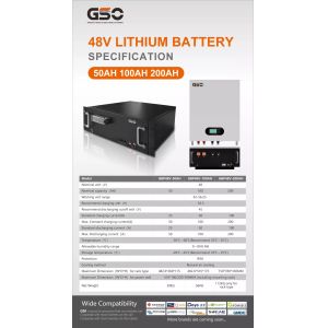 2.5Kwh 50ah Rechargeable Lifepo4 Solar Battery Lithium 5000 Times