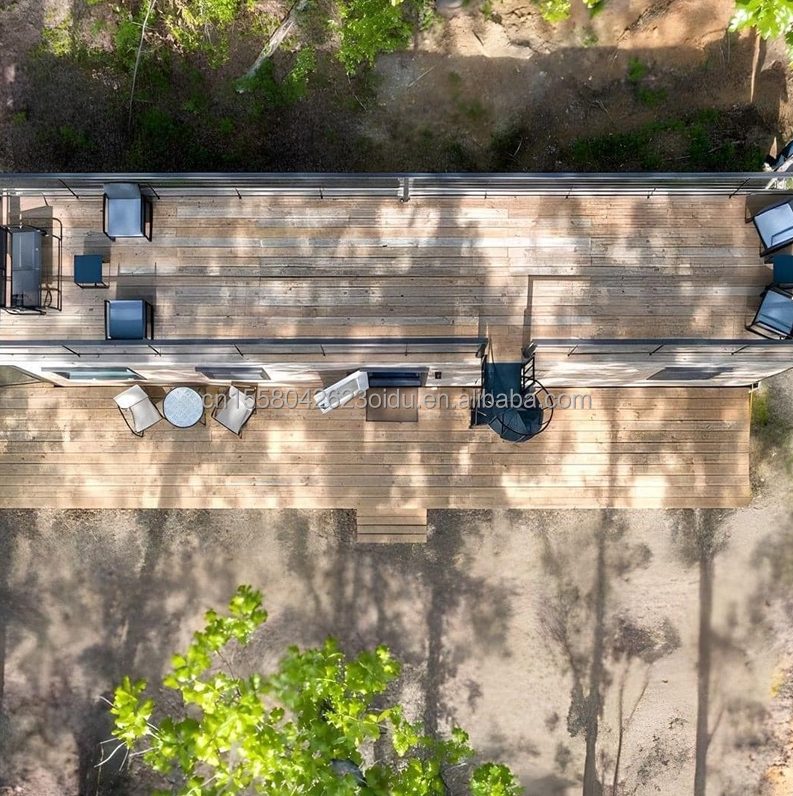 Galvanized Steel Bending 40ft Portable Wooden Container House with 2 Bedrooms and 1 Living Room