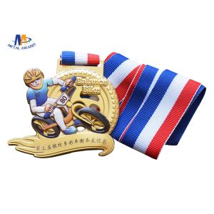 Round Banlance Bike 65MM Stock Medals With Ribbon