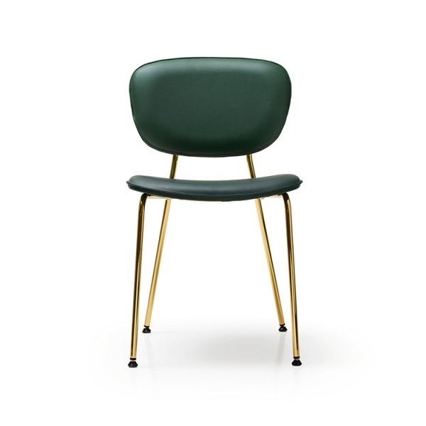 Buy Green Elegant Leather Dining Chairs / Small Stackable Olga Dining Chair at wholesale prices