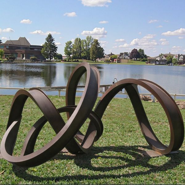 Custom Modern Rusty Abstract Sculpture Contemporary Garden Art Metal Craft in Corten Steel