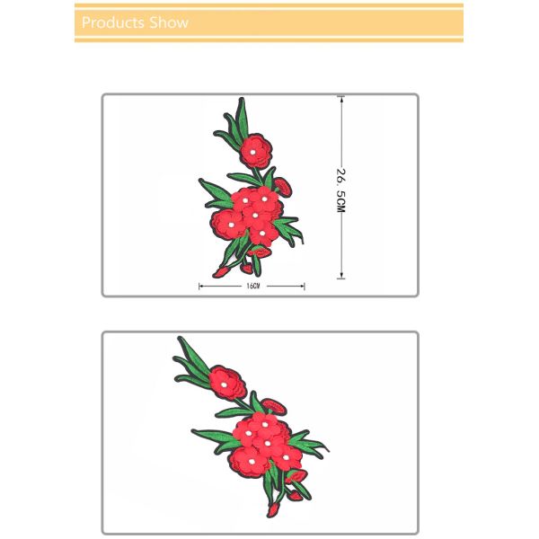 Fashionable motif with sequin embroidery for garments and dress material is cotton, size: 16cm*26.5cm#C10007