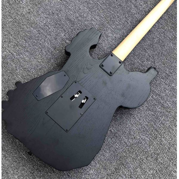 Top Quality 6 Strings Bones Black Skull Electric Guitar