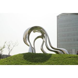 Quality Shape Customized Outdoor Metal Garden Sculptures Stainless Steel Health Door for sale