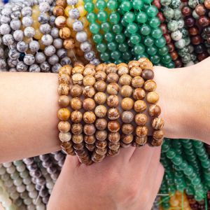 8mm Picture Jasper Gemstone Beads Healing Crystal Stone Beads For Jewelry Making