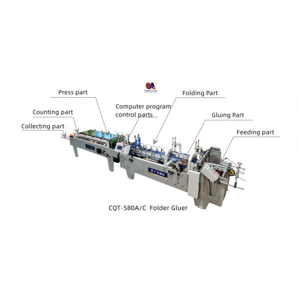 Video outgoing-inspection Provided Mini Box Folder Gluer Machine for Small Box Folding