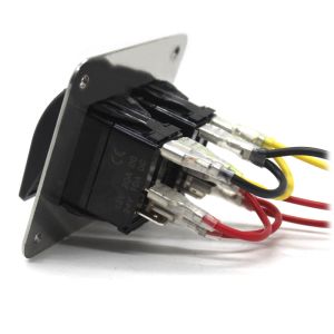 2 Gang Dual LED 5Pins Universal Rocker Switch Panel