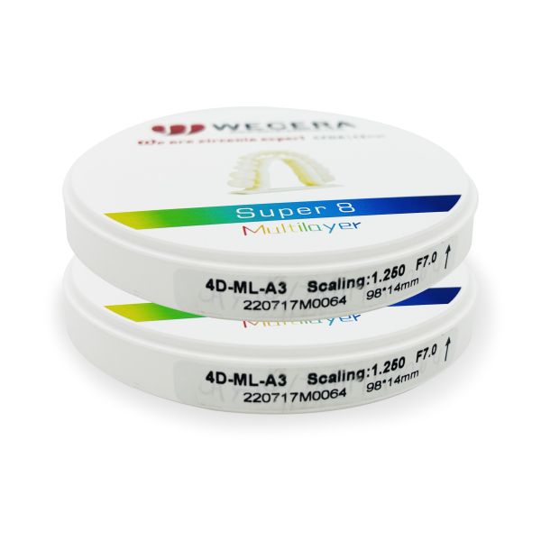 98mm Zirconia Block for Dental Restorations with A1-D4 Colors and 1200HV