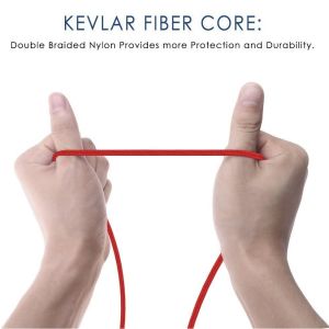 Metal Alloy Nylon Braided USB Data Cable 3 Feet 8 Pin 2A For IPhone Fast Quick