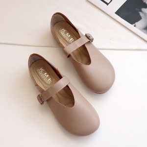 Latest Design Black Children Leather School Shoes , Girl Kids Canvas Shoes