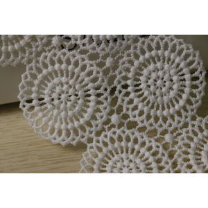 ODM Simple Knitted Lace Border , 9cm Width Machine Embroidery Lace Edging