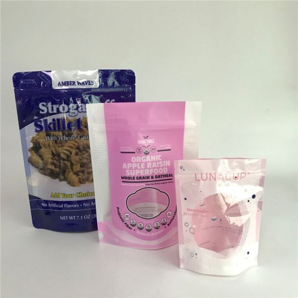 Glossy Surface Stand up Packaging Bags Customized Bags with Window for Food
