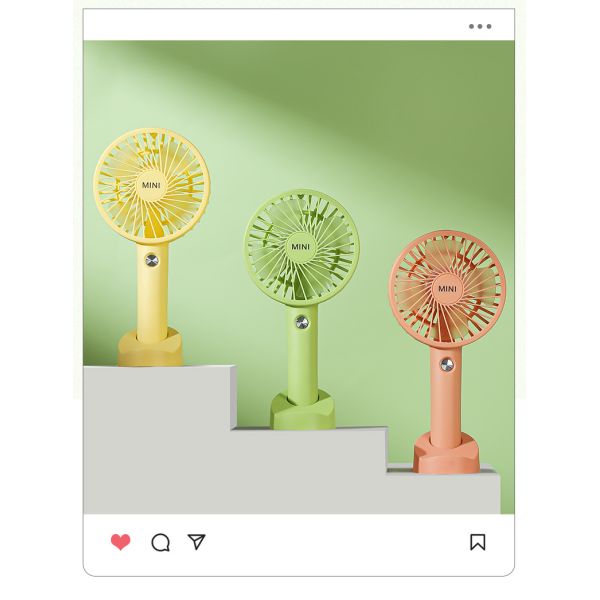 Mini Hand Fan USB Rechargeable NO App Control Black White Orange Green Blue or Yellow