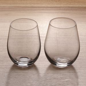 FDA Beverage Hand Blown 375ml Stemless Wine Glasses