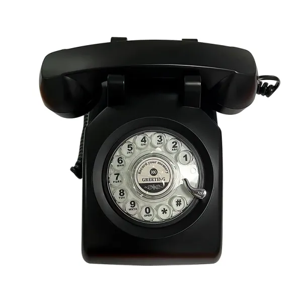 Buy Black Rotary Phone Audio Guestbook Telephone With Upgrading Design at wholesale prices