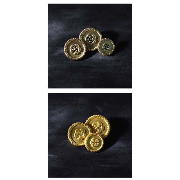 18mm light gold metal flower shape round high feet decorative jacket sweater coat button suit button