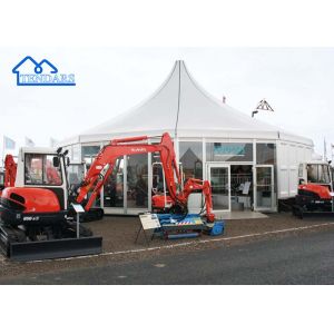 China Aluminum Frame White Waterproof Pvc Pagoda Tents With Clear Glass Wall For Wedding Party Exhibition Event on sale