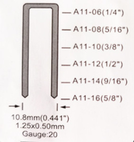 20 Gauge Fine Crown Air Staple Pneumatic Staple A11 (T50)