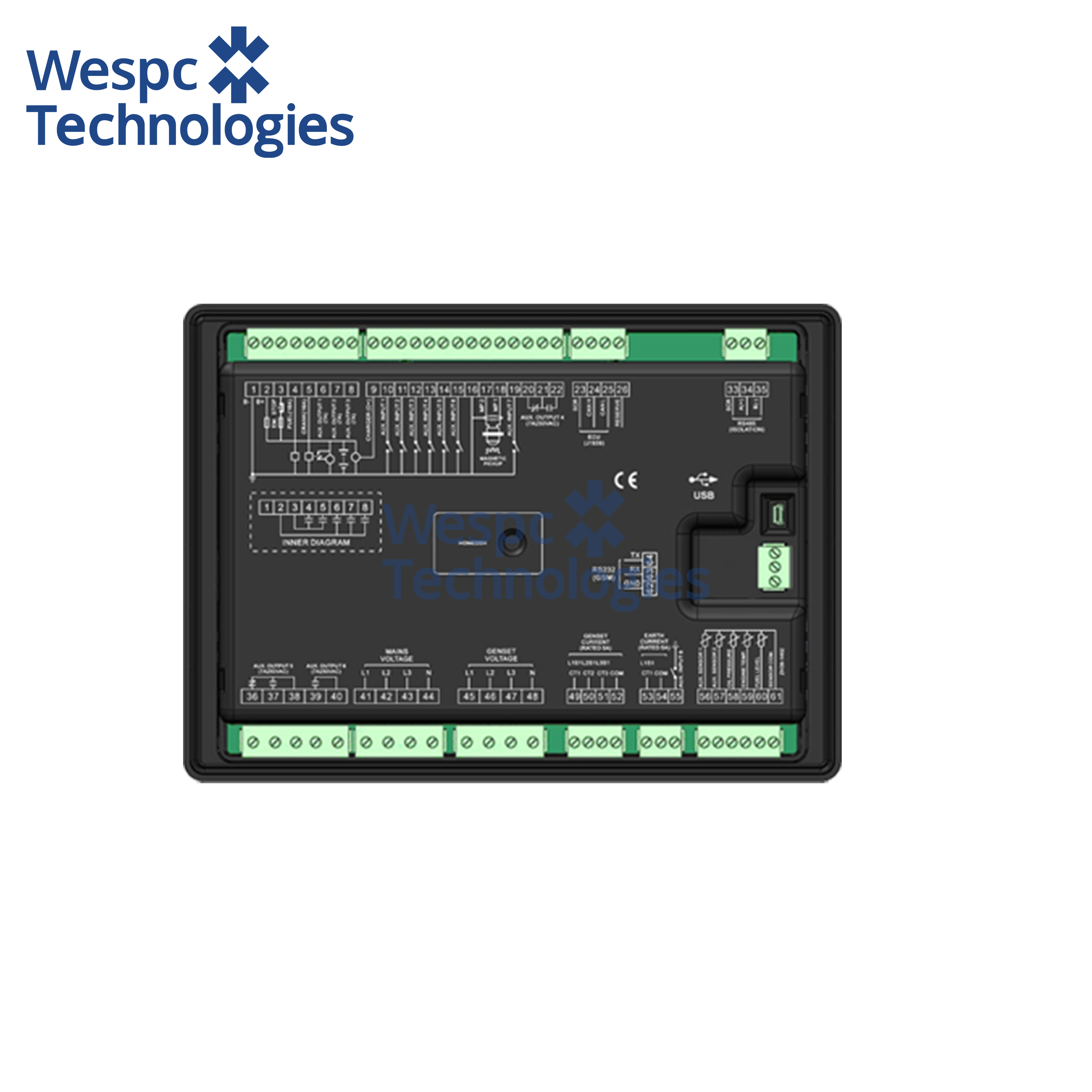 WESPC Original SmartGen HGM9320 CAN AMF Generator Controller with CAN Bus