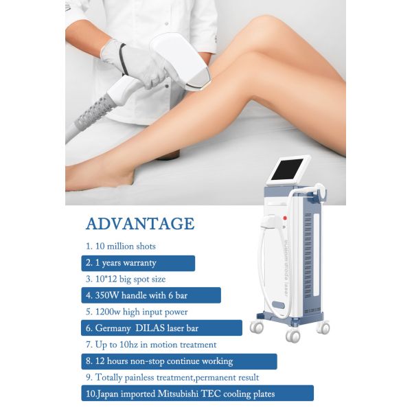Newest Vertical diode laser hair removal 808nm / removal facial hair 808nm diode laser hair removal machine LF-647b