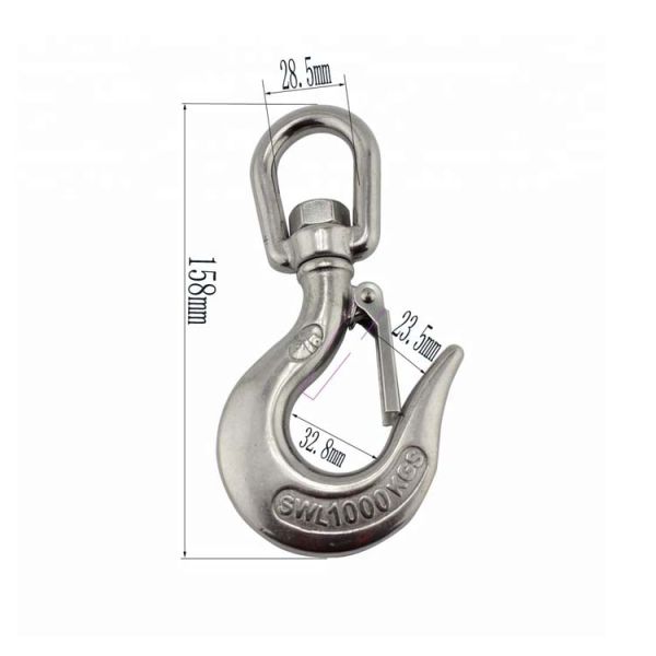 316 Stainless Steel Swivel Eye Crane Hook for Heavy Duty Marine Water Treatment Needs