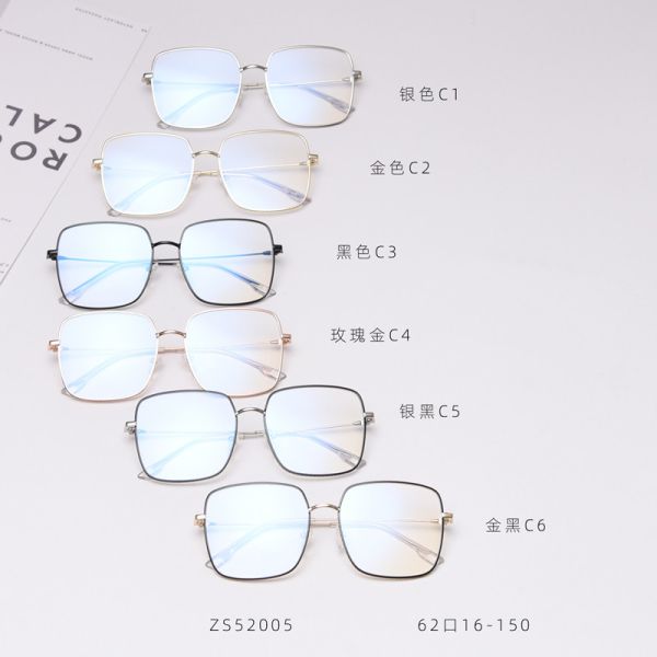 Silver Alloy Square Big Frame Glasses Men Women Unisex Decoration Transparent Frame Glasses