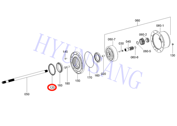 Seal Shaft ZGAQ-01266 For R170W-7 R220W-7 ZGAQ-02236 ZGAQ-02171