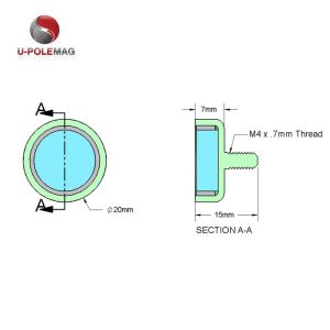 Composite Neodymium Magnet Strong Neodymium Cup Magnets with M4 Threaded Male