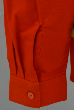 Men's 100%Cotton Twill Orange Work Shirt Long Sleeve Back Across Reflective Tape Chest Pockets