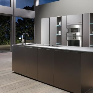 Customized Veneer Color Modern Design Modular Solid Wood Kitchen Cabinets