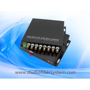 Quality 8CH PTZ TVI fiber converter with aluminum case for 8 720P 1080P TVI camera remote surveillance system for sale