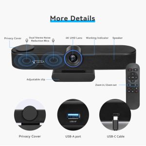 All In One EPTZ 4K PC Webcam With Remote Control